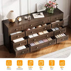 Commode GustoWave à 12 tiroirs pour chambre à coucher, 63 commodes en bois pour salon pour téléviseur de 65 pouces, commode moderne