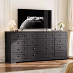 Commode GustoWave à 12 tiroirs pour chambre à coucher, 63 commodes en bois pour salon pour téléviseur de 65 pouces, commode moderne