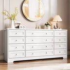 Commode GustoWave à 12 tiroirs pour chambre à coucher, 63 commodes en bois pour salon pour téléviseur de 65 pouces, commode moderne