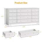 Commode GustoWave à 12 tiroirs pour chambre à coucher, 63 commodes en bois pour salon pour téléviseur de 65 pouces, commode moderne