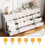 Commode GustoWave à 12 tiroirs pour chambre à coucher, 63 commodes en bois pour salon pour téléviseur de 65 pouces, commode moderne