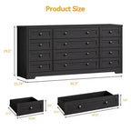 Commode GustoWave à 12 tiroirs pour chambre à coucher, 63 commodes en bois pour salon pour téléviseur de 65 pouces, commode moderne