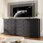 Commode GustoWave à 12 tiroirs pour chambre à coucher, 63 commodes en bois pour salon pour téléviseur de 65 pouces, commode moderne