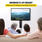 Élévateur TV automatique VEVOR, course de 78,7 cm pour écrans jusqu'à 60 pouces, hauteur réglable 106,7-185,4 cm, télécommandé, supporte 60 kg, noir