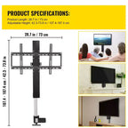 Élévateur TV automatique VEVOR, course de 78,7 cm pour écrans jusqu'à 60 pouces, hauteur réglable 106,7-185,4 cm, télécommandé, supporte 60 kg, noir