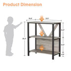 Étagère avec lumières LED réglables - Bibliothèque industrielle rustique à cadre métallique avec étagères ouvertes, petite étagère basse pour le bureau à domicile, la chambre à coucher