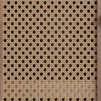 Armoire de cuisine avec portes en rotin, Armoire de rangement haute de 162 cm avec 2 tiroirs et étagères réglables, Armoire de cuisine en bois