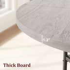 Table de salle à manger ronde - 119 cm pour 4 à 6 personnes, table de cuisine spacieuse avec structure robuste et pieds réglables
