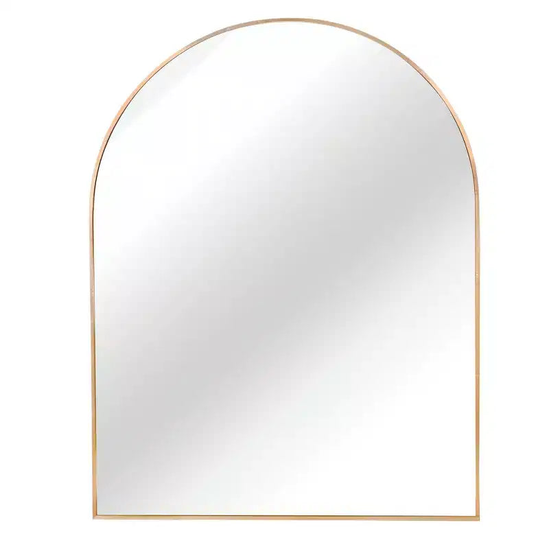 Miroir mural de salle de bain arqué Whisen 30x40 pouces, verre HD premium, cadre en aluminium brossé