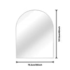 Miroir mural de salle de bain arqué Whisen 30x40 pouces, verre HD premium, cadre en aluminium brossé