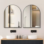 Miroir mural de salle de bain arqué Whisen 30x40 pouces, verre HD premium, cadre en aluminium brossé