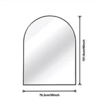 Miroir mural de salle de bain arqué Whisen 30x40 pouces, verre HD premium, cadre en aluminium brossé
