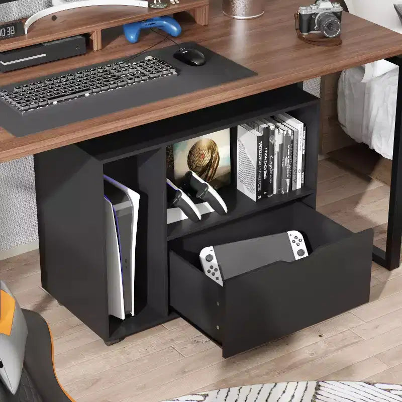 Famapy Mobile Noir Sous - Bureau Organisateur Rangement Gaming - Organiseur Compact pour Consoles PS, Jeux & Accessoires