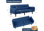 Canapé-lit futon confortable en tissu de lin Dyonery 75.8, canapé-lit convertible 3 places avec dossiers réglables