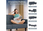 Canapé-lit futon confortable en tissu de lin Dyonery 75.8, canapé-lit convertible 3 places avec dossiers réglables