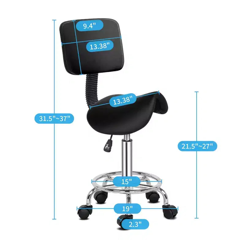 Tabouret de selle pivotant Chaise de salon réglable Chaise de spa de massage de tatouage hydraulique avec dossier