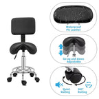 Tabouret de selle pivotant Chaise de salon réglable Chaise de spa de massage de tatouage hydraulique avec dossier