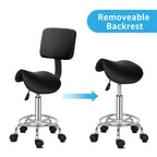 Tabouret de selle pivotant Chaise de salon réglable Chaise de spa de massage de tatouage hydraulique avec dossier