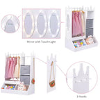Meuble de rangement pour déguisements de filles - Comprend lumière, miroir, penderie et bac de rangement