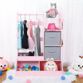 Dress-Up Storage for Girls - Features Light, Mirror, Clothing Rack, and Storage Bin