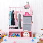 Dress-Up Storage for Girls - Features Light, Mirror, Clothing Rack, and Storage Bin