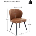 Lot de 2 chaises de salle à manger capitonnées GustoWave Mid-Century, chaises de cuisine modernes en forme de coquille, similicuir avec surpiqûres