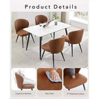 Lot de 2 chaises de salle à manger capitonnées GustoWave Mid-Century, chaises de cuisine modernes en forme de coquille, similicuir avec surpiqûres