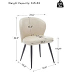 Lot de 2 chaises de salle à manger capitonnées GustoWave Mid-Century, chaises de cuisine modernes en forme de coquille, similicuir avec surpiqûres