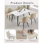 Lot de 2 chaises de salle à manger capitonnées GustoWave Mid-Century, chaises de cuisine modernes en forme de coquille, similicuir avec surpiqûres