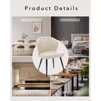 Lot de 2 chaises de salle à manger capitonnées GustoWave Mid-Century, chaises de cuisine modernes en forme de coquille, similicuir avec surpiqûres