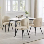 Lot de 2 chaises de salle à manger capitonnées GustoWave Mid-Century, chaises de cuisine modernes en forme de coquille, similicuir avec surpiqûres