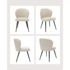 Lot de 2 chaises de salle à manger capitonnées GustoWave Mid-Century, chaises de cuisine modernes en forme de coquille, similicuir avec surpiqûres