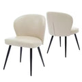 GustoWave Mid-Century Upholstered Dining Chairs Set of 2, Modern Shell Shape Kitchen Chairs, Synthetic Leather with Stitching