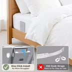 Faunna Attaches Drap de Lit, Sangles Améliorées pour Maintenir les Draps Fermes et Tendus, Pinces à Drap-housse pour Coins, Installation Facile en une Seule Fois, Gris