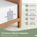 Faunna Attaches Drap de Lit, Sangles Améliorées pour Maintenir les Draps Fermes et Tendus, Pinces à Drap-housse pour Coins, Installation Facile en une Seule Fois, Gris