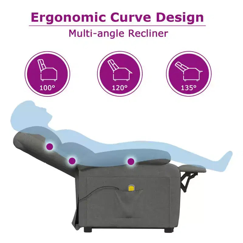 vidaXL Fauteuil inclinable de relaxation réglable et confortable en tissu pour cinéma maison