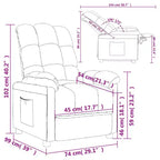 vidaXL Fauteuil inclinable de relaxation réglable et confortable en tissu pour cinéma maison