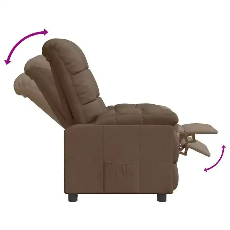 vidaXL Fauteuil inclinable de relaxation réglable et confortable en tissu pour cinéma maison