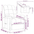 vidaXL Fauteuil inclinable de relaxation réglable et confortable en tissu pour cinéma maison