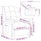 vidaXL Fauteuil inclinable de relaxation réglable et confortable en tissu pour cinéma maison