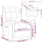 vidaXL Fauteuil inclinable de relaxation réglable et confortable en tissu pour cinéma maison