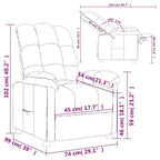 vidaXL Fauteuil inclinable de relaxation réglable et confortable en tissu pour cinéma maison