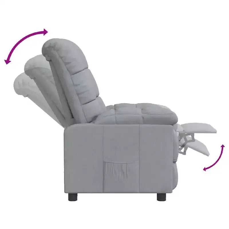 vidaXL Fauteuil inclinable de relaxation réglable et confortable en tissu pour cinéma maison