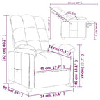 vidaXL Fauteuil inclinable de relaxation réglable et confortable en tissu pour cinéma maison