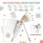 Chaises hautes pliantes pour bébés et tout-petards avec plateau amovible, chaises hautes légères pour bébés, harnais de sécurité 5 points, plusieurs positions d'inclinaison