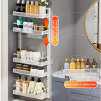 Organisateur de garde-manger à suspendre, étagère à épices murale, rangement suspendu pour garde-manger, 6 paniers réglables en métal robuste pour cuisine domestique, porte arrière