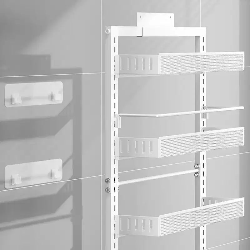 Organisateur de garde-manger à suspendre, étagère à épices murale, rangement suspendu pour garde-manger, 6 paniers réglables en métal robuste pour cuisine domestique, porte arrière