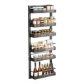 Over The Door Pantry Organizer, Wall Mount Spice Rack, Pantry Hanging Storage, 6 Adjustable Baskets Heavy-Duty Metal for Home Kitchen Back