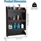 Meuble de Rangement Mural 3 Niveaux avec Support pour Rouleau d'Essuie-Tout - Armoire à Outils pour Garage/Remorque, Noir