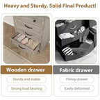 Commode de chambre à 4 tiroirs TROPOW, commode verticale de 88,4 cm de haut avec grand espace de rangement, armoire de rangement autoportante en bois pour chambre à coucher, salon, grise